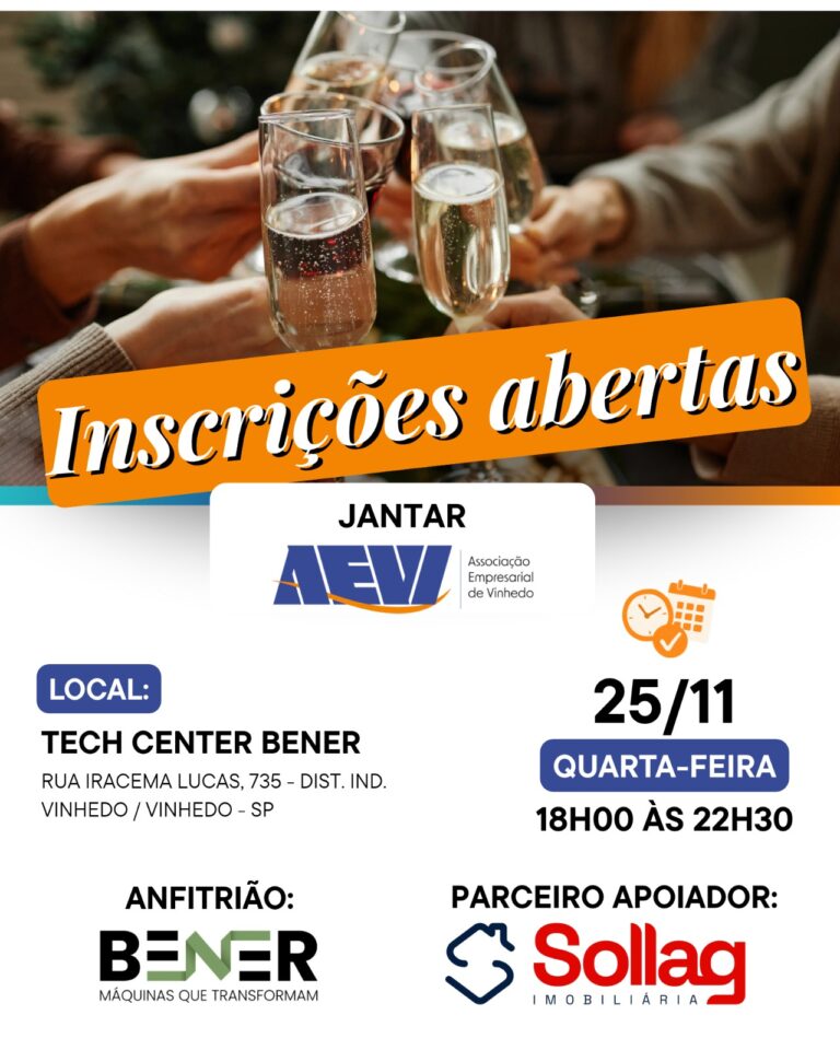 Inscrições abertas - Jantar AEVI